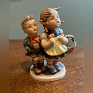 Charming Figurine of Children with Basket